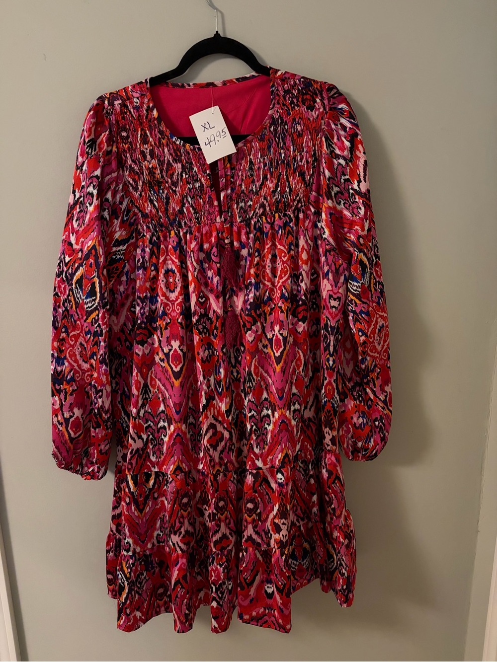 Vibrant Pink Multi-Color Printed Tunic Dress
